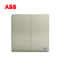 轩致系列二位双控开关 16AX, 折边, 香槟银, AF126-CS;10183554