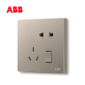 轩致系列五孔插座带开关10A, 朝霞金, AF225-PG;10183507