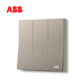 轩致系列三位单控开关 16AX, 折边, 朝霞金, AF123-PG;10183500