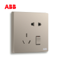 轩致系列五孔插座带开关10A, 朝霞金, AF225-PG;10183507