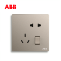 轩致系列五孔插座带开关10A, 朝霞金, AF225-PG;10183507