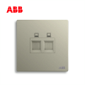 轩致系列二位6类电脑插座, 香槟银, AF329-CS;10183581