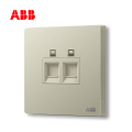 轩致系列二位6类电脑插座, 香槟银, AF329-CS;10183581