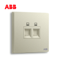 轩致系列二位6类电脑插座, 香槟银, AF329-CS;10183581