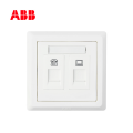 ABB开关插座徳逸系列白色二位电话/电脑插座，6类AE330;10095723